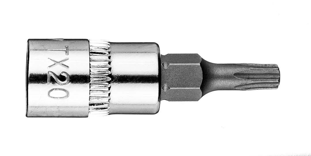Końcówka Torx TX20 antgalis ant 1/4 colio lizdo, trumpas, 37 mm