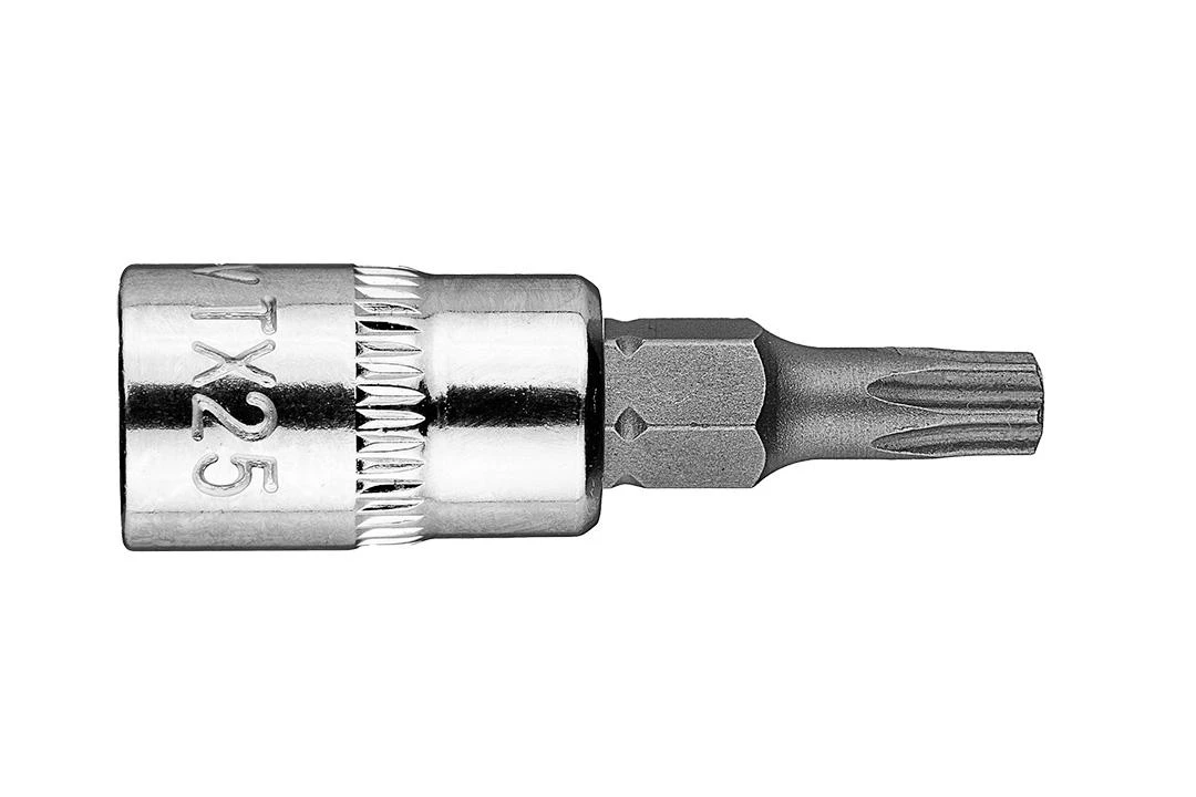 Końcówka Torx TX25 antgalis ant 1/4 colio lizdo, trumpas, 37 mm