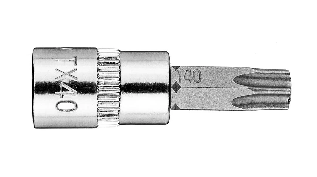 Końcówka Torx TX40 antgalis ant 1/4 colio lizdo, trumpas, 37 mm