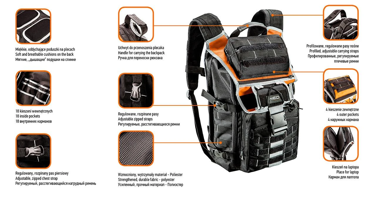 Neo Tools Sourcing Neo Tool kuprinė 84-304 | Tiekimas
