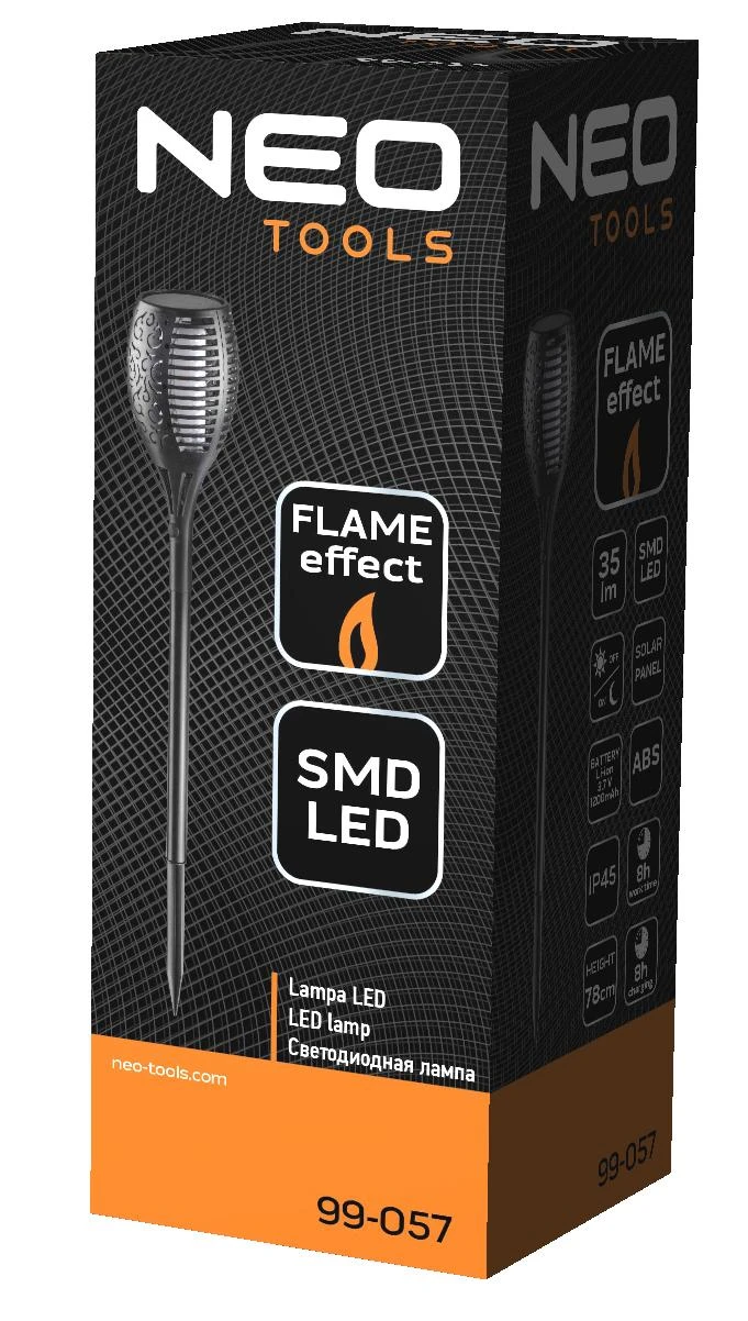 Neo Lampa Saulės sodo lempos liepsna SMD varoma