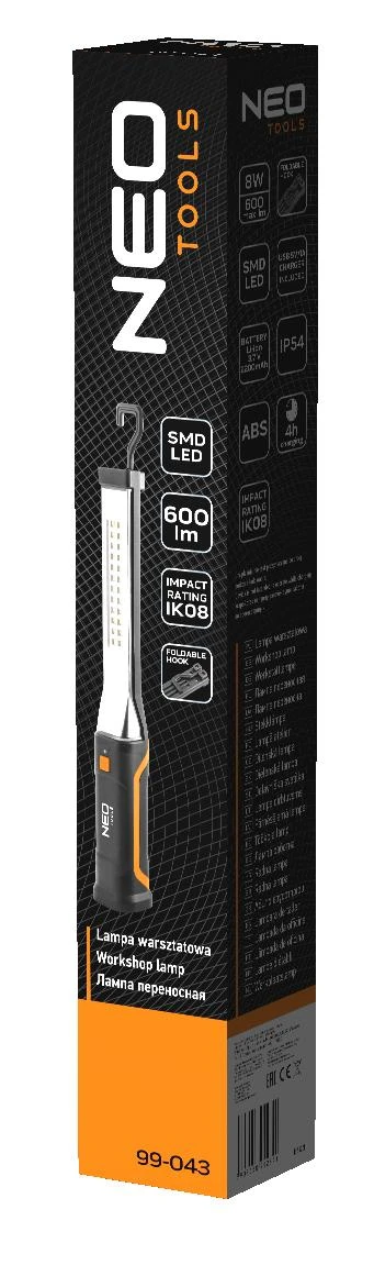 Lampa 600 lm SMD įkraunamas dirbtuvių šviestuvas