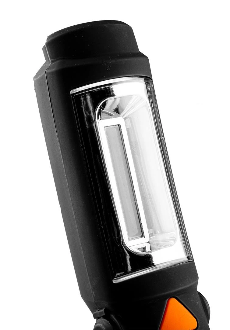 Lampa Baterijomis maitinamas dirbtuvių šviestuvas, 300 lm COB 2 viename + 3 x AA baterijos