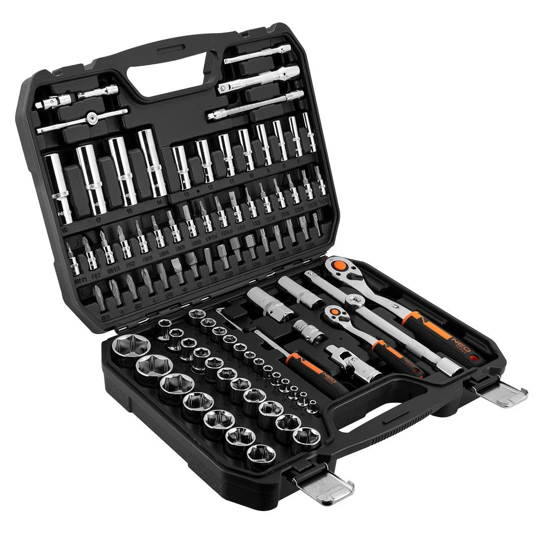 Neo Tools Rinkinys 1/2", 1/4", 94 dalių, CrV, galinių raktų rinkinys