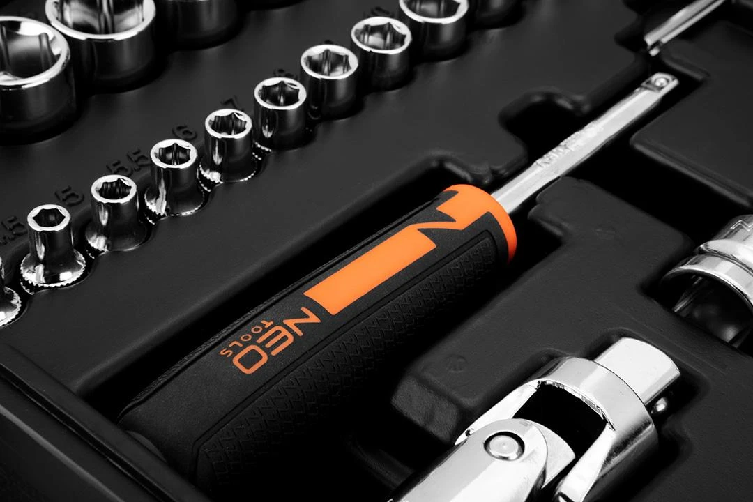 Neo Tools Rinkinys 1/2", 1/4", 94 dalių, CrV, galinių raktų rinkinys