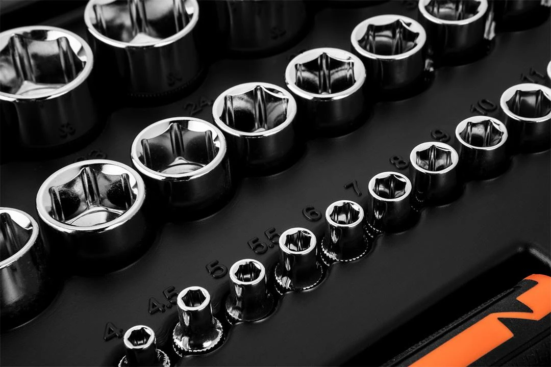 Neo Tools Rinkinys 1/2", 1/4", 94 dalių, CrV, galinių raktų rinkinys