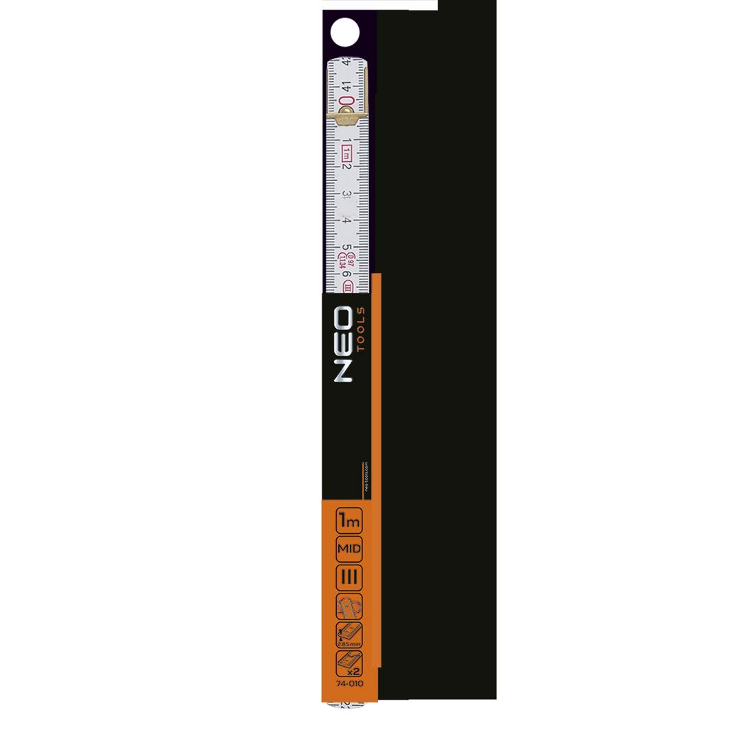 Miara Medinis metras NEO 74-010 1 m, baltai geltonas