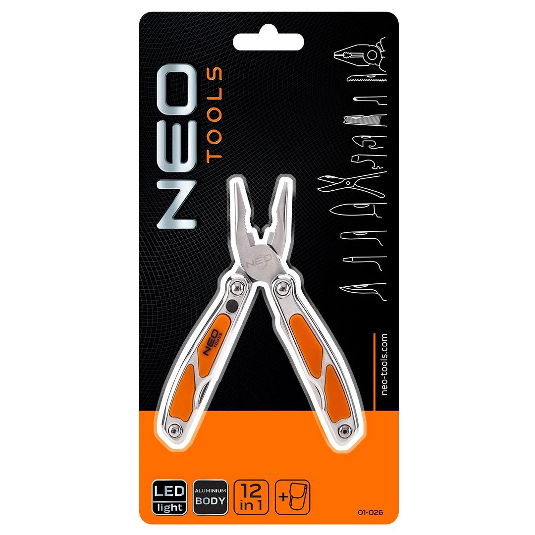 neo tools daugiafunkciniai įrankiai, nerezová ocel, 20 mm, 9 mm, nailoninis dėklas