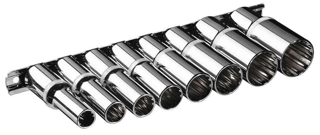 Neo Tools Nasadki, 1/2 colio ilgio griovelių galvučių rinkinys, 8 vnt.