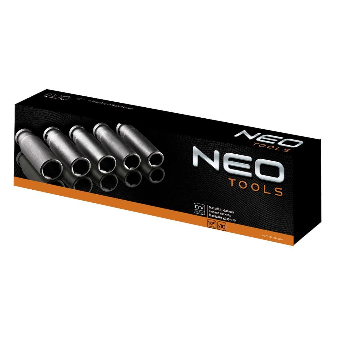 Neo Smūginių dangtelių komplektas 6 kampų 10-24 mm ilgio 10vnt. (12-107)