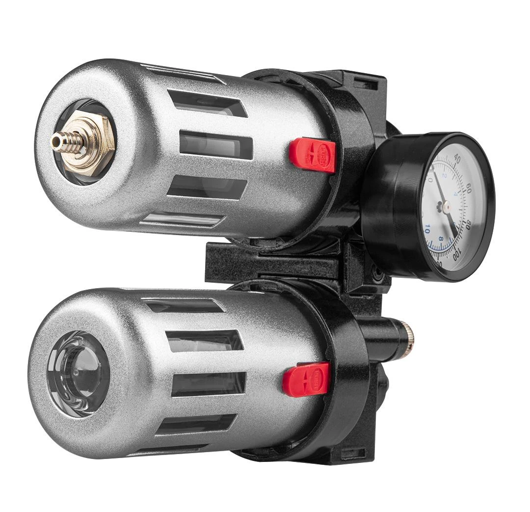 Kondicionierius Neo Tools Rinkinys Oro valymo rinkinys, filtras, tepimo įtaisas ir reduktorius, 1/2 colio metalinis korpusas