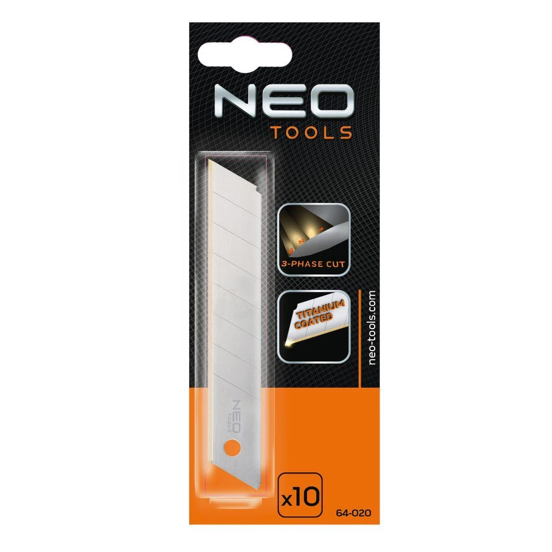 Neo Ostrza Atsarginiai nulaužiami peiliukai 18 mm, 10 vnt.