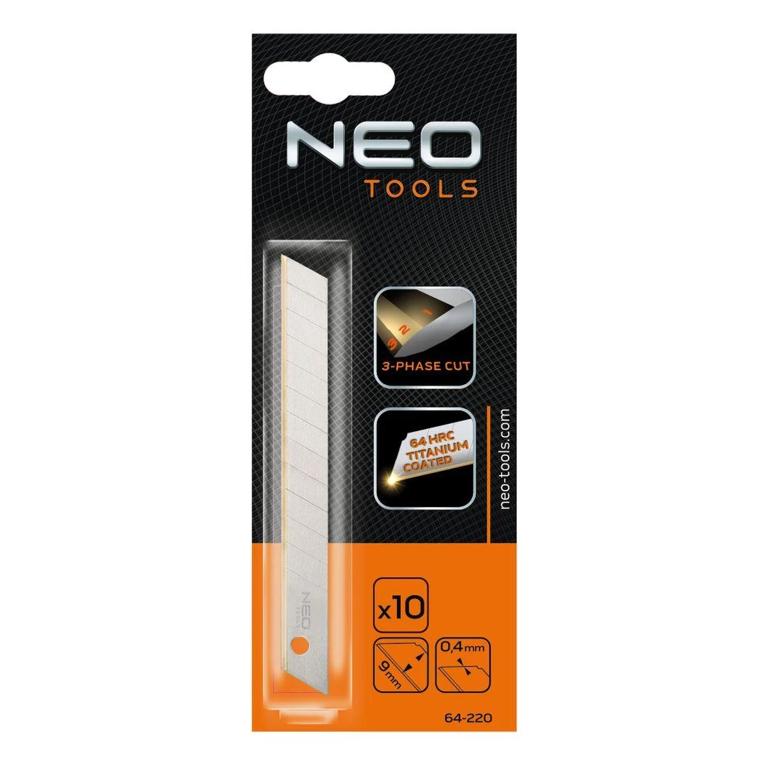 Neo Ostrza 9 mm nulaužiami atsarginiai peiliukai, 10 vnt.