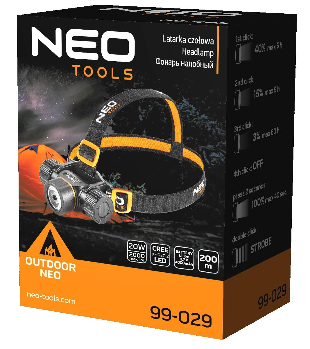Galvos žibintas Neo Tools 99-029