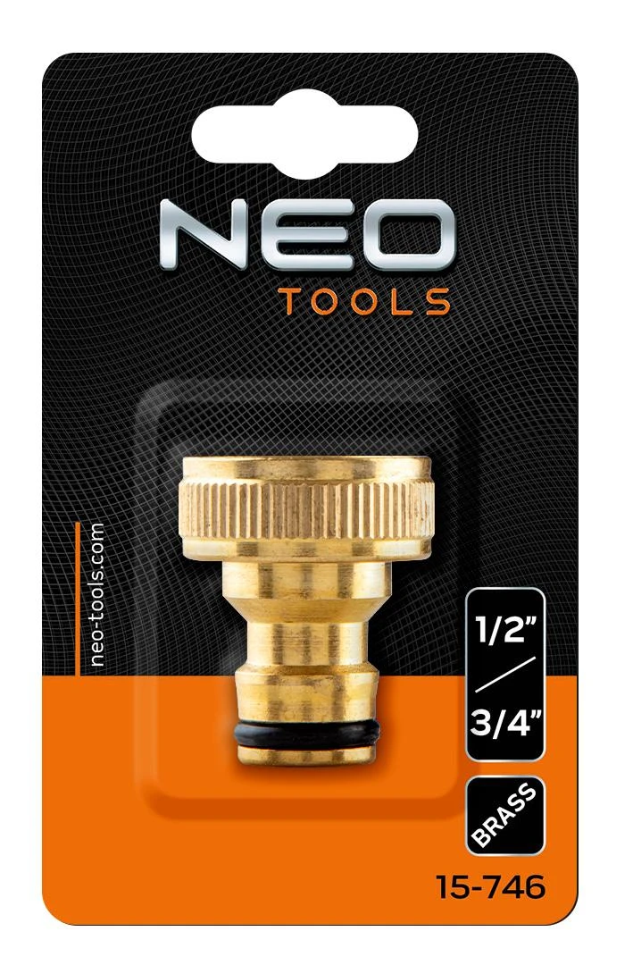 Neo Tools Čiaupo jungtis NEO 15-746 (1/2"-3/4") Žalvarinė