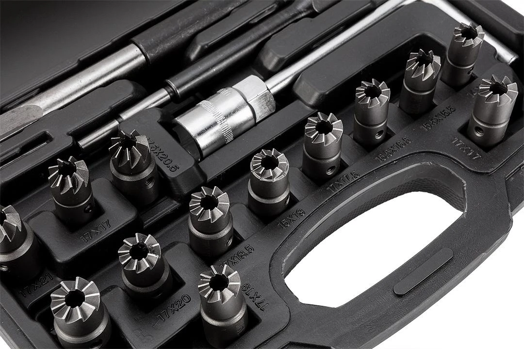Neo Tools Frezy Purkštukų lizdų valymo pjaustytuvai - 17 vnt. rinkinys