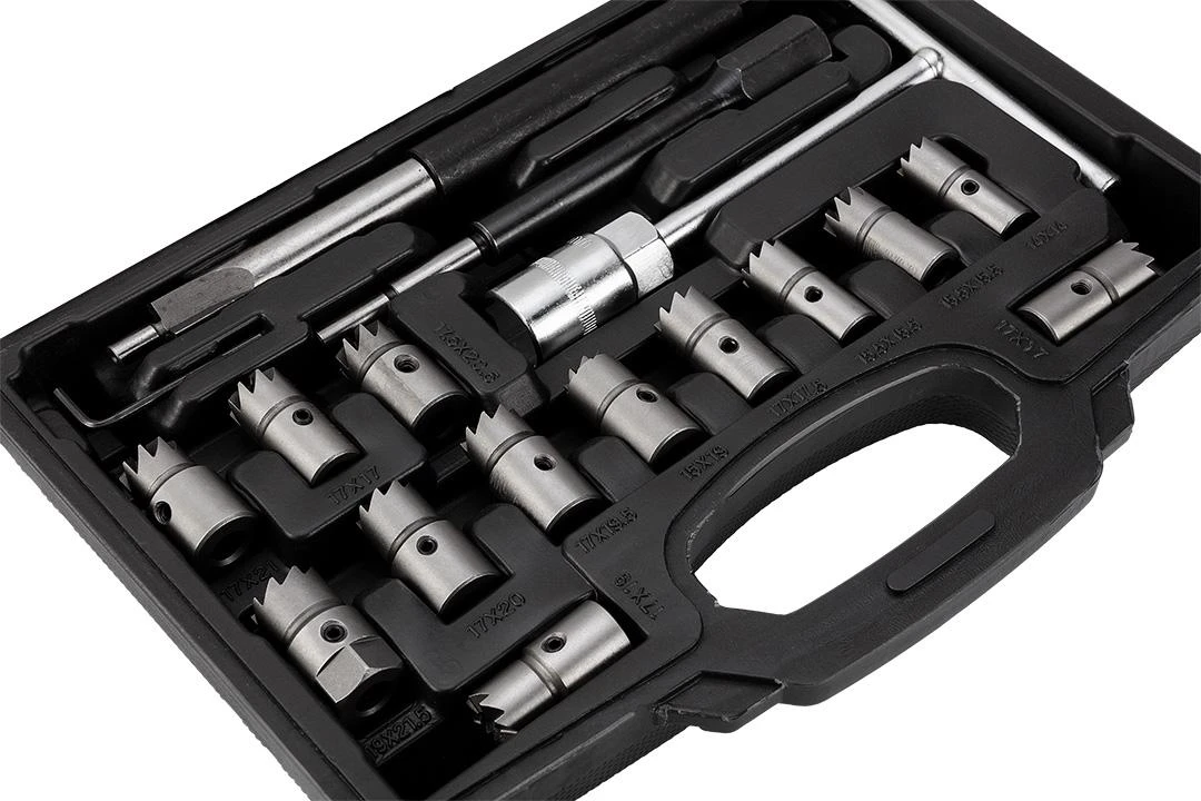 Neo Tools Frezy Purkštukų lizdų valymo pjaustytuvai - 17 vnt. rinkinys