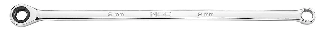 Neo Tools Klucze Ilgi reketiniai žiediniai raktai, 6 vnt. rinkinys, 8–19 mm, minkštas dėklas