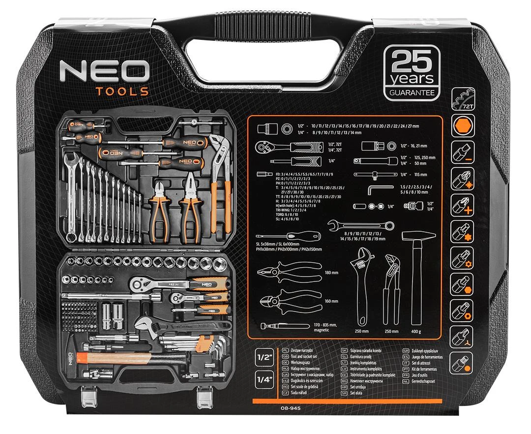 Neo Tools Rinkinys Įrankių rinkinys, 143 dalys