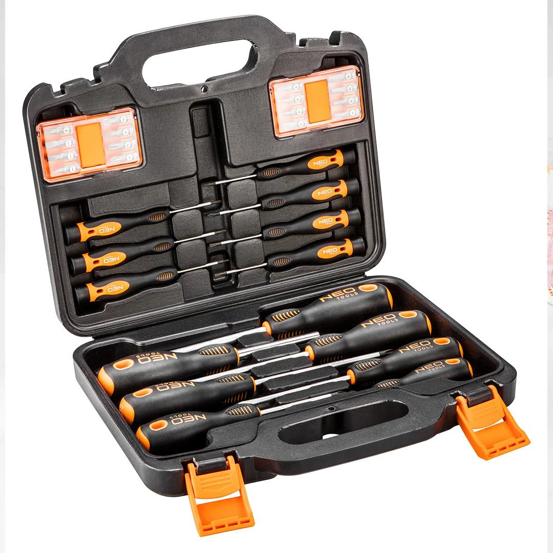 Neo Tools Rinkinys Atsuktuvų ir atsuktuvų antgalių rinkinys, 30 vnt.