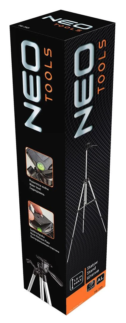 Neo Statyw, 1,5 m 1/4 colio aliuminio trikojis kryžminių linijų lazeriams