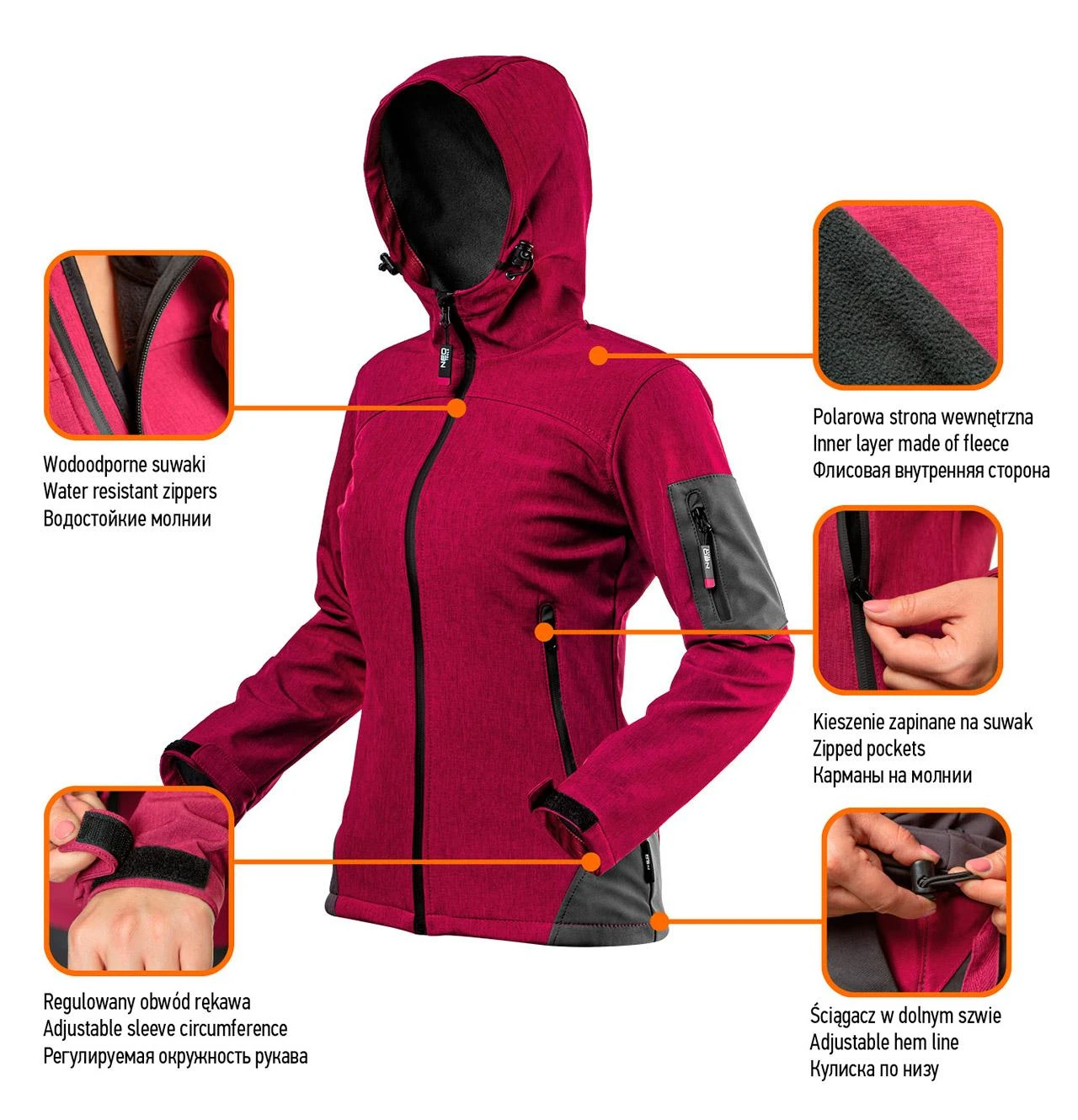 Neo Tools Striukė Moteriška softshell striukė, XXL dydis