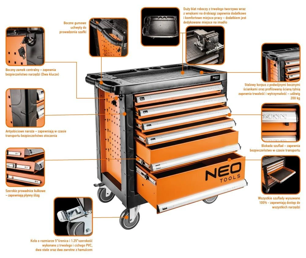 Neo Tools 6 stalčių įrankių spintelė