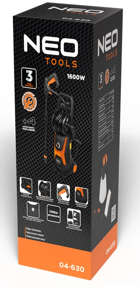 Neo Tools Myjka Slėginis plovimo įrenginys 1600 W, maksimalus slėgis 135 barai
