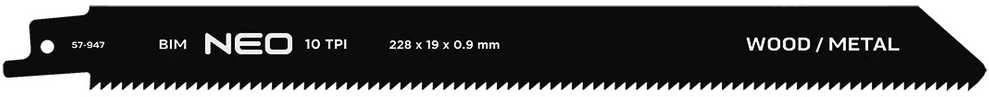 Brzeszczoty Pjūklo ašmenys tiesiam pjūklui 228 x 19 x 0,9 mm, 10 tpi, 2 vnt. rinkinys