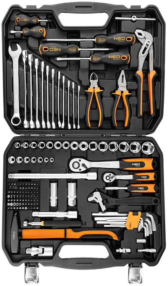 Neo Tools Rinkinys Įrankių rinkinys, 143 dalys