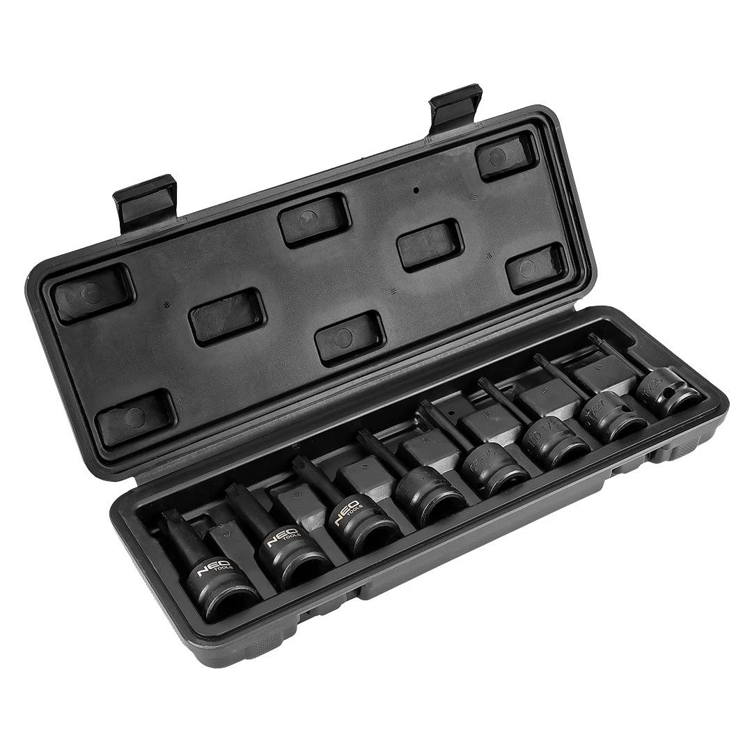 Klucze Torx 1/2" smūginiai veržliarakčiai, 8 vnt. rinkinys