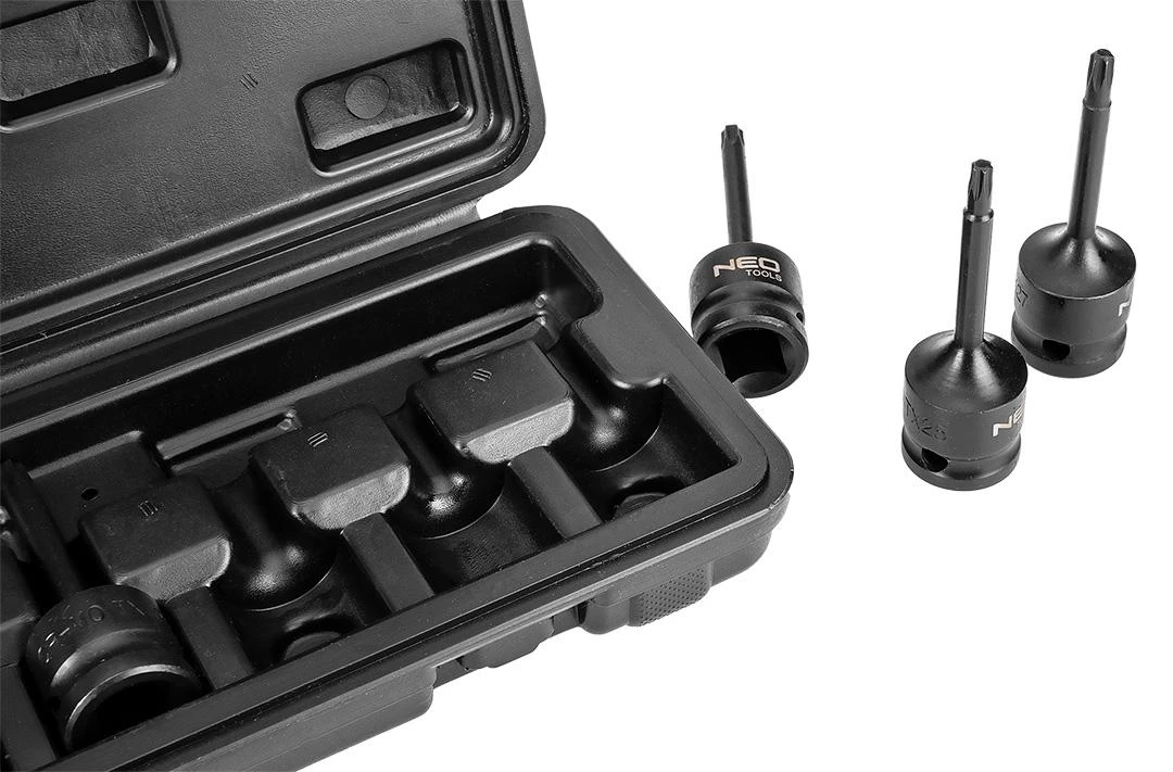 Klucze Torx 1/2" smūginiai veržliarakčiai, 8 vnt. rinkinys