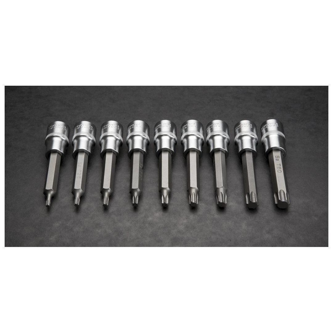 Neo Tools 9 dalių Torx antgalių rinkinys su 100 mm ilgintu