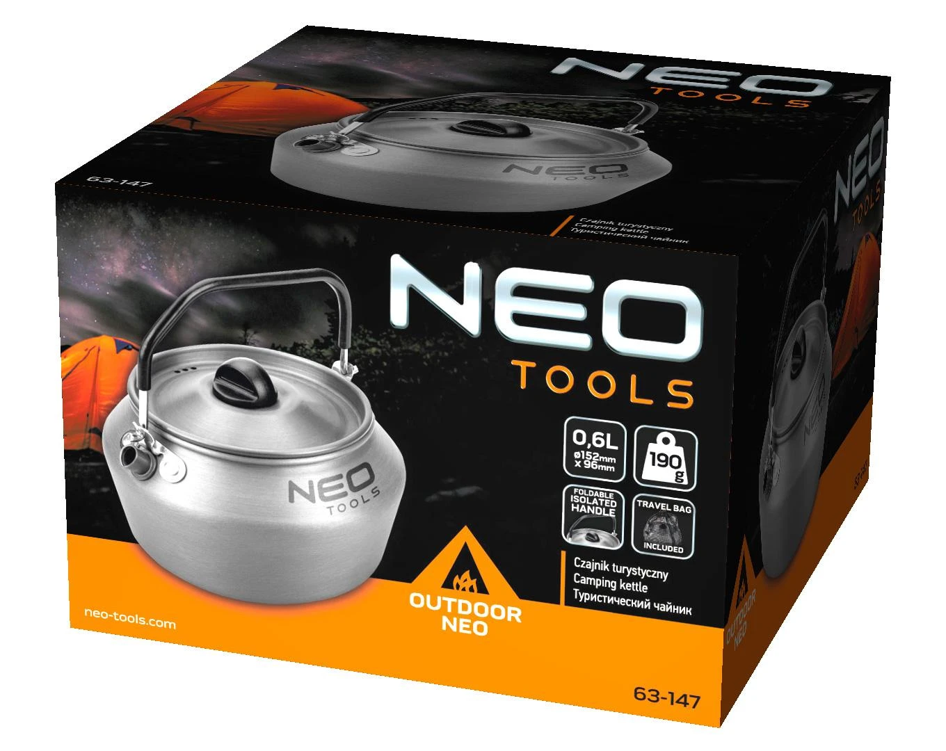 Turistinis virdulys NEO Tools pakuotėje