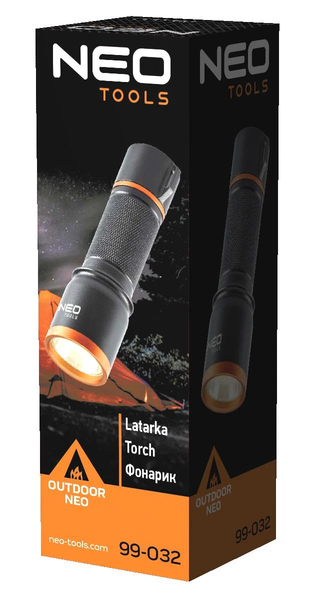 Latarka, Žibintuvėlis, Baterijomis maitinamas žibintuvėlis 3 x AA 200 lm COB LED