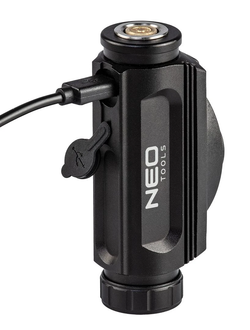 Neo Žibintuvėlis, Įkraunamas USB priekinis žibintas, 1000 lm, raudonas/mėlynas CREE LED + LED