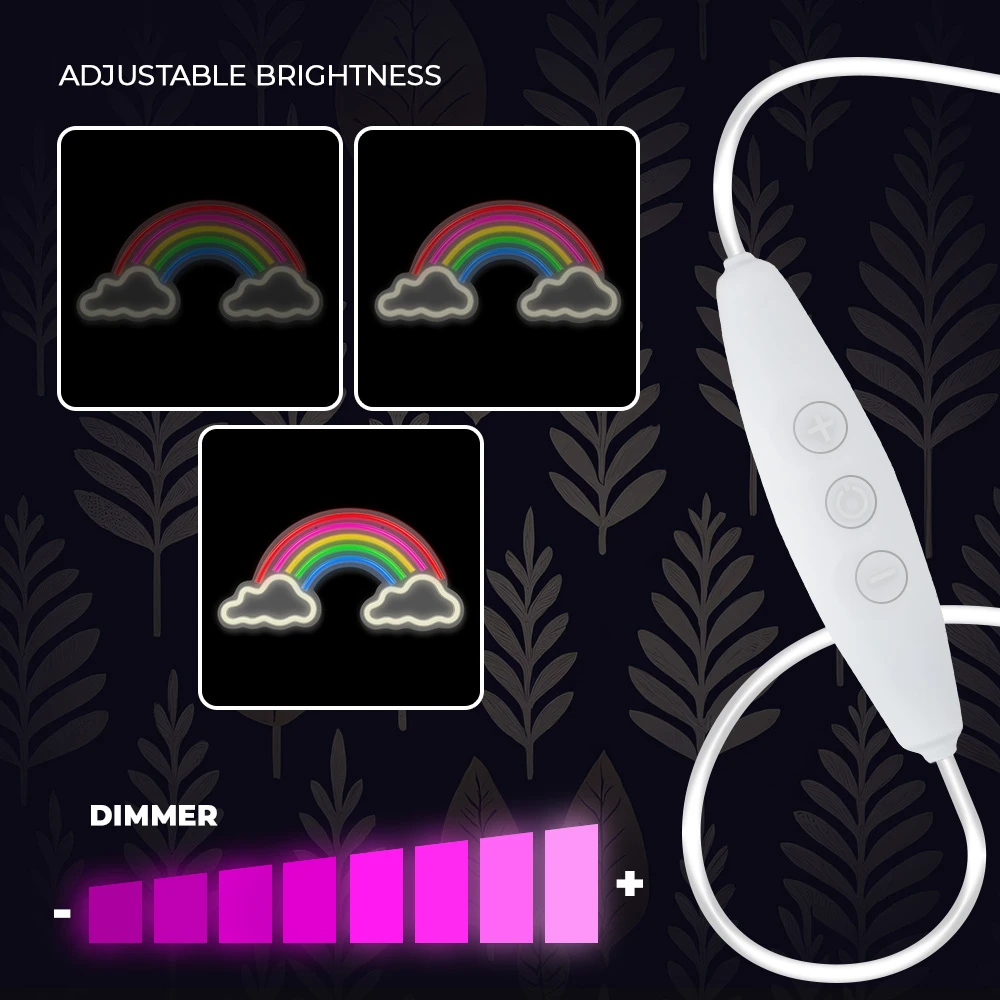 Neon PLEXI LED Vaivorykštė Debesyse įvairiaspalvis FPNE32 Forever Light