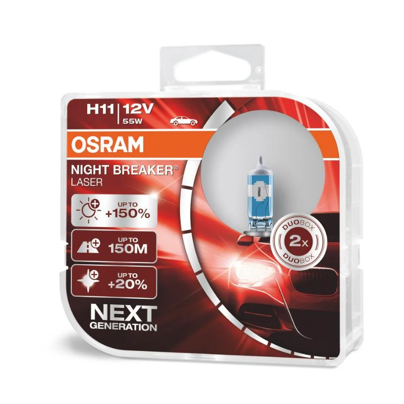 Osram Night Breaker Laser H11 dviejų lempučių pakuotė