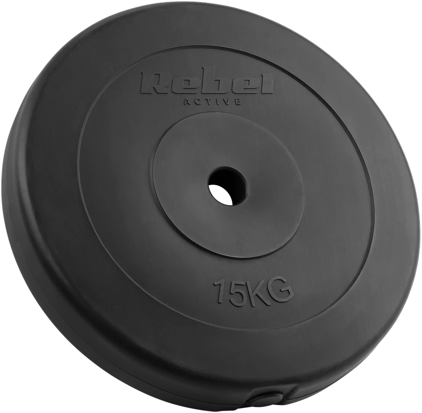Bituminių svarelių rinkinys 2x15kg, skylė 31mm, klasikinė plokštė, REBEL ACTIVE
