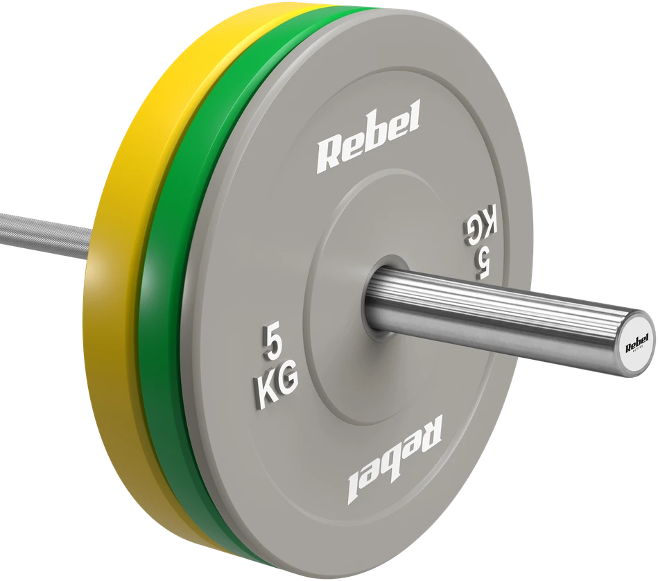 Obciążenie olimpijskie gumowane BUMPER, seria BEAST, komplektas 2x5kg, otwór 51 mm, REBEL ACTIVE