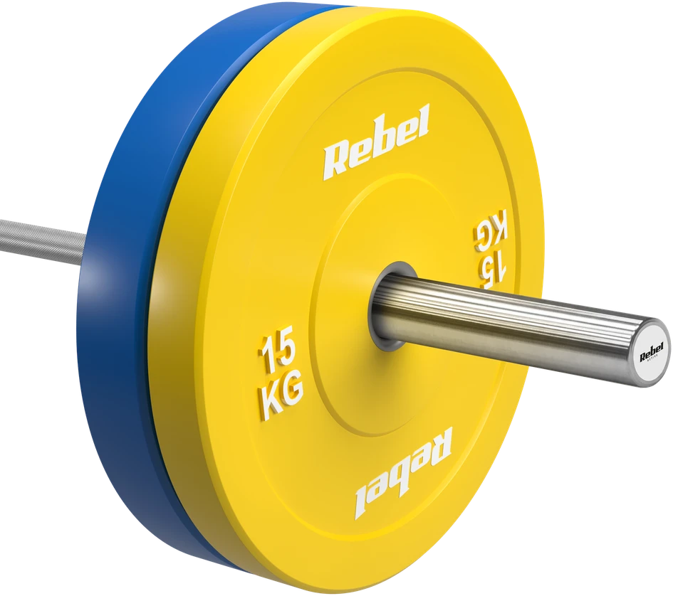 Obciążenie olimpijskie gumowane BUMPER, seria BEAST, komplektas 2x15kg, otwór 51 mm, REBEL ACTIVE