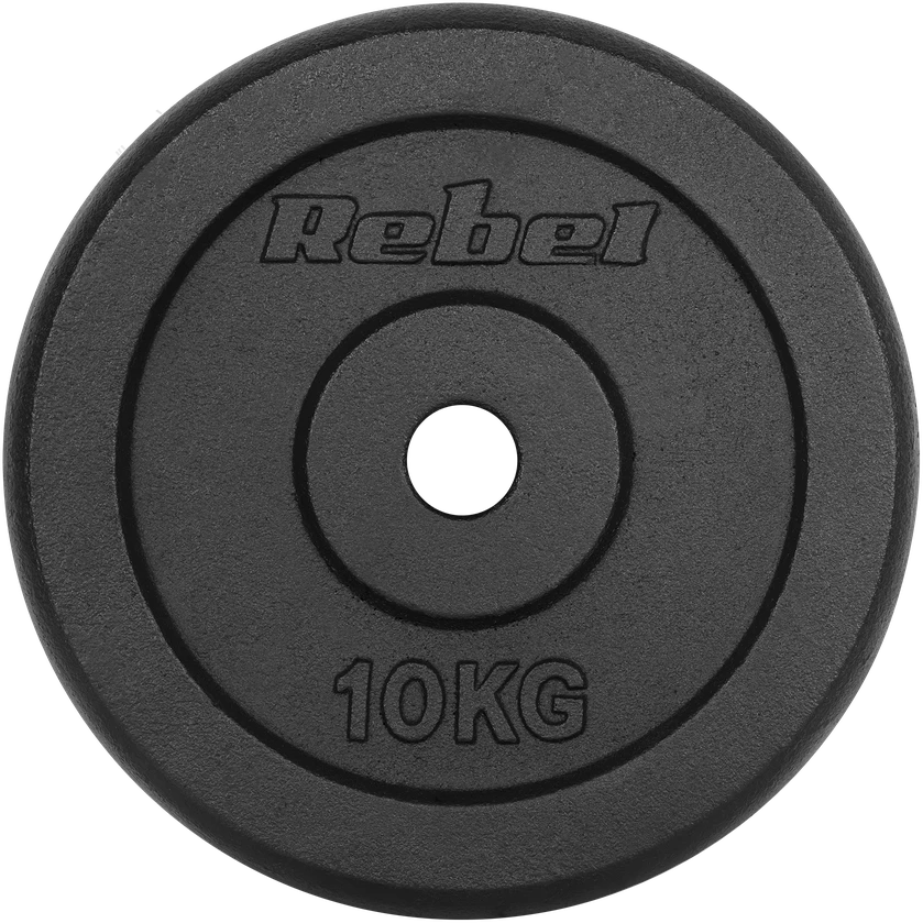 Ketaus svarelių rinkinys 2x10kg, skylė 31mm, klasikinė plokštė, REBEL ACTIVE