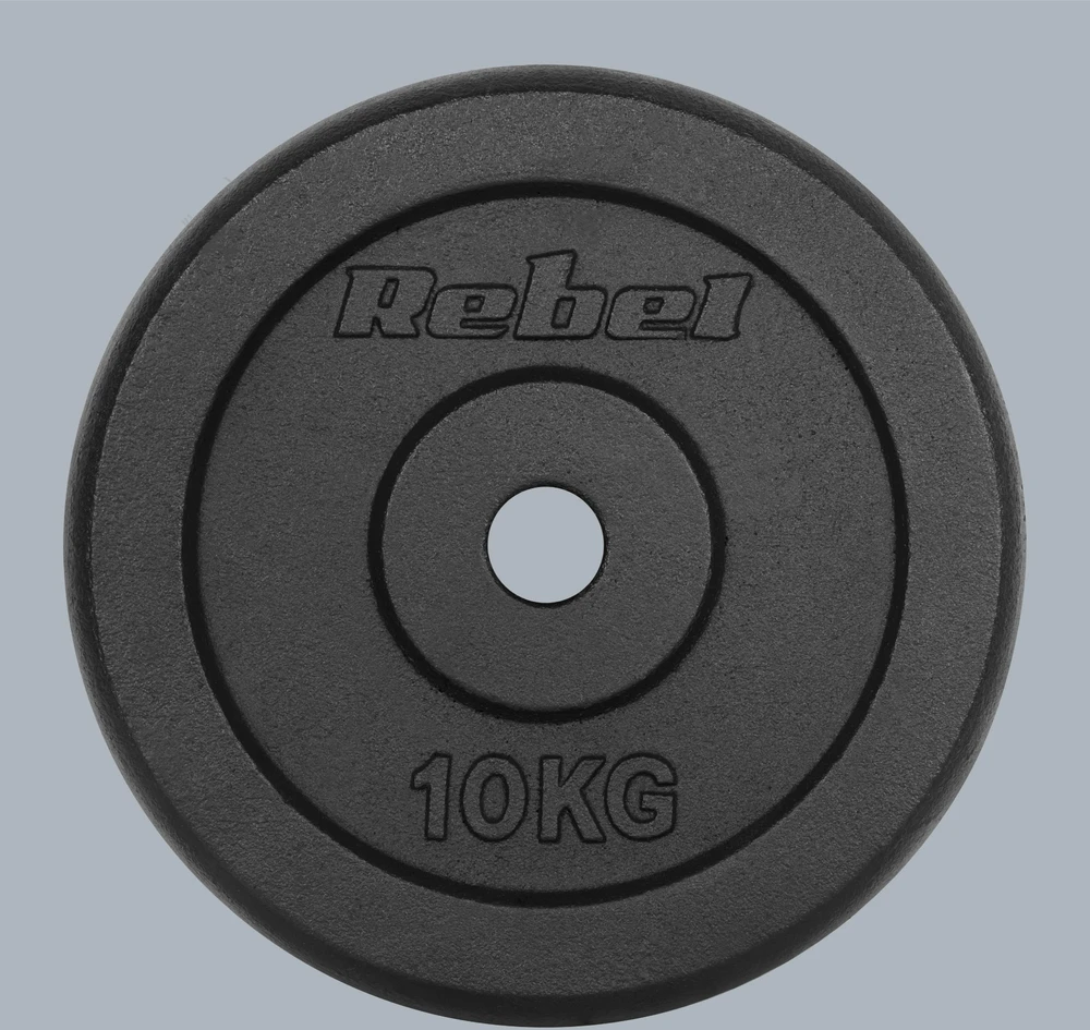 Ketaus svarelių rinkinys 2x10kg, skylė 31mm, klasikinė plokštė, REBEL ACTIVE