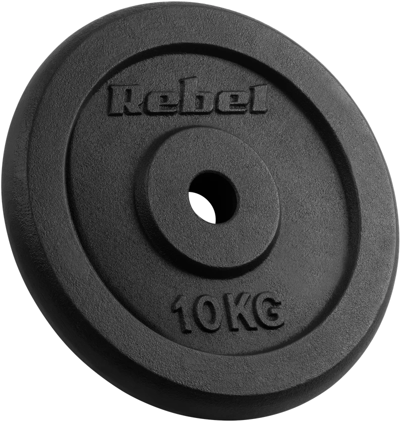 Ketaus svarelių rinkinys 2x10kg, skylė 31mm, klasikinė plokštė, REBEL ACTIVE