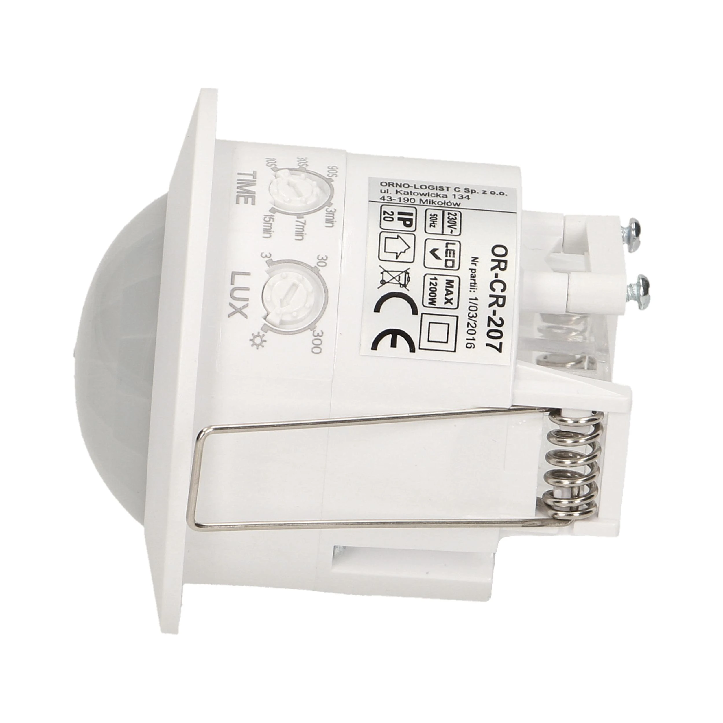 Lubinis šviestuvas LUBINIS JUDĖJIMO JUTIKLIS OR-CR-207 AC 230V ORNO