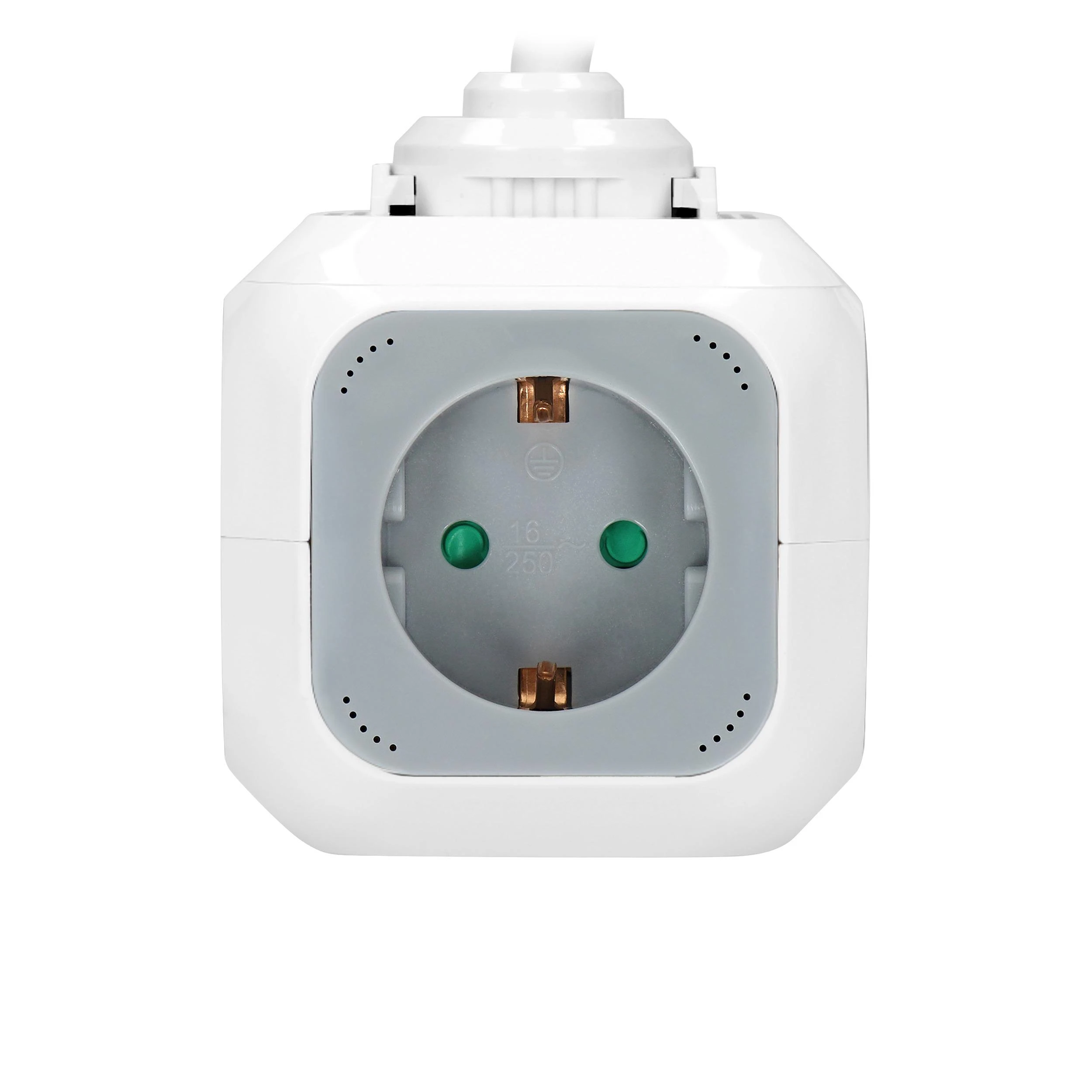 Orno Przedłużacz 4 krypčių prailgintuvas 2P+Z (schuko), 2xUSB įkroviklis, 1,4 m H05VV-F 3x1,5mm², pilkai baltas