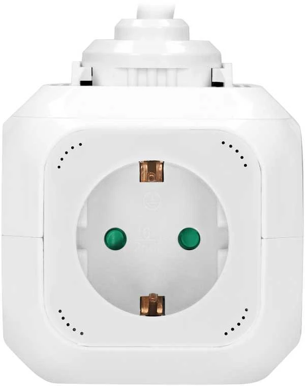Orno Przedłużacz 4 krypčių prailgintuvas 2P+Z (Schuko), 2xUSB įkroviklis, 1,4 m H05VV-F 3x1,5mm2, baltas