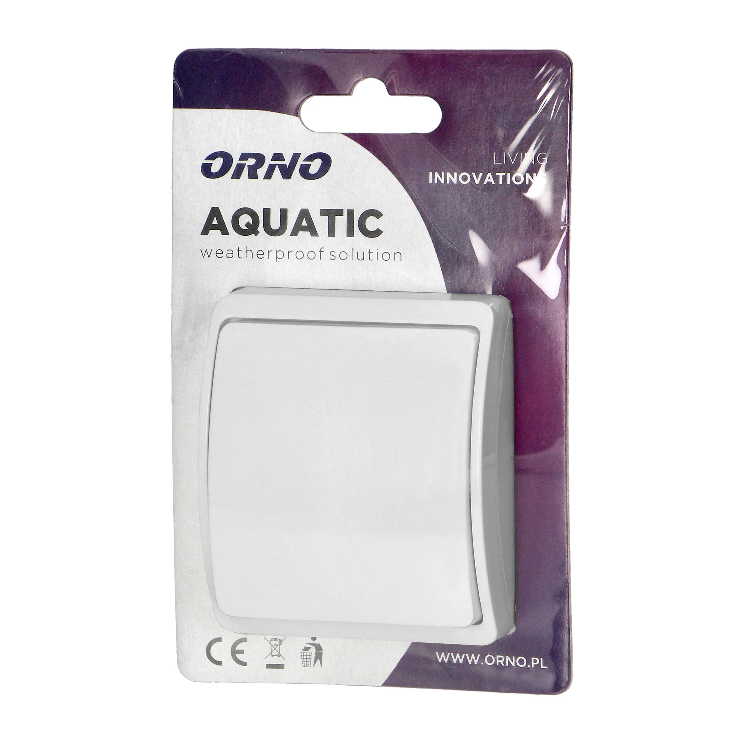 Orno Łącznik Vienpolis jungiklis įjungimui/išjungimui AQUATIC, IP44, baltas