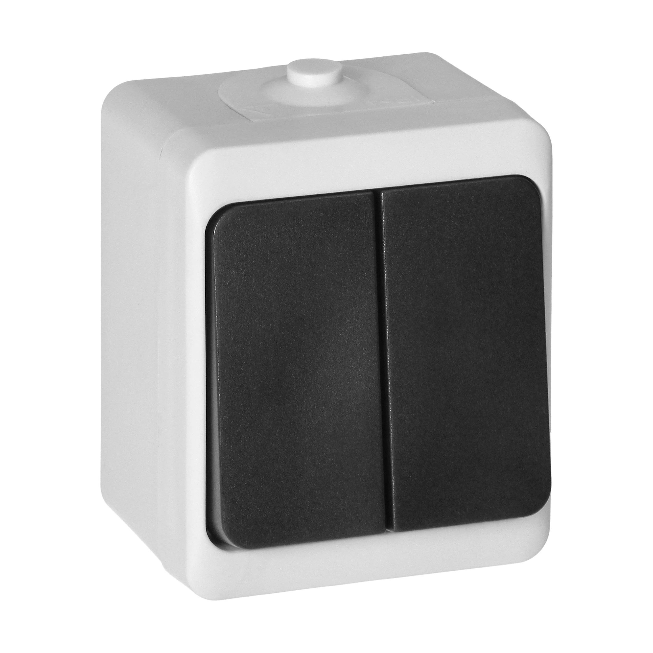 Orno Łącznik AQUATIC MINI IP 54 sietyno jungiklis, baltas ir juodas