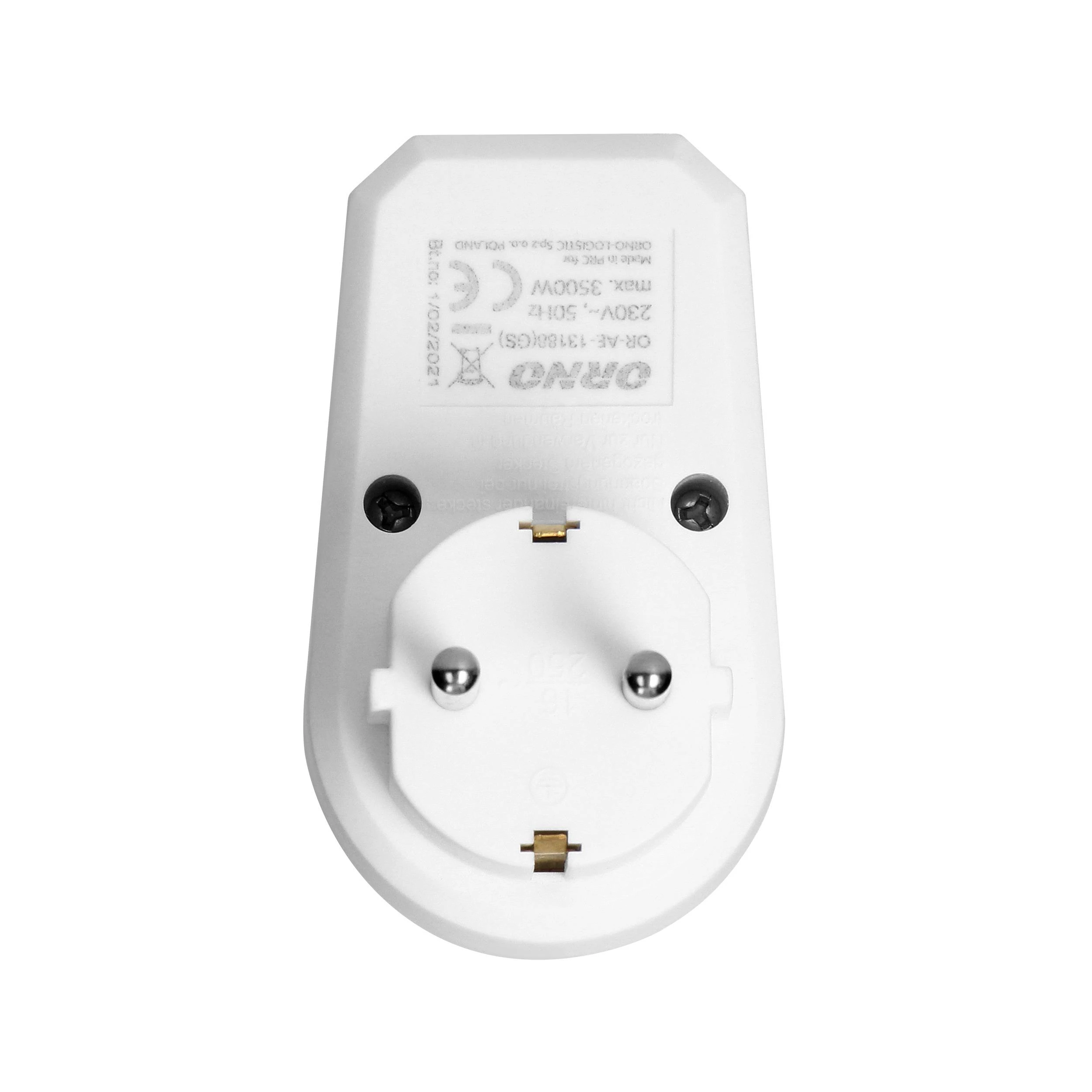 Orno Viengubas adapteris su Schuko lizdu ir jungikliu